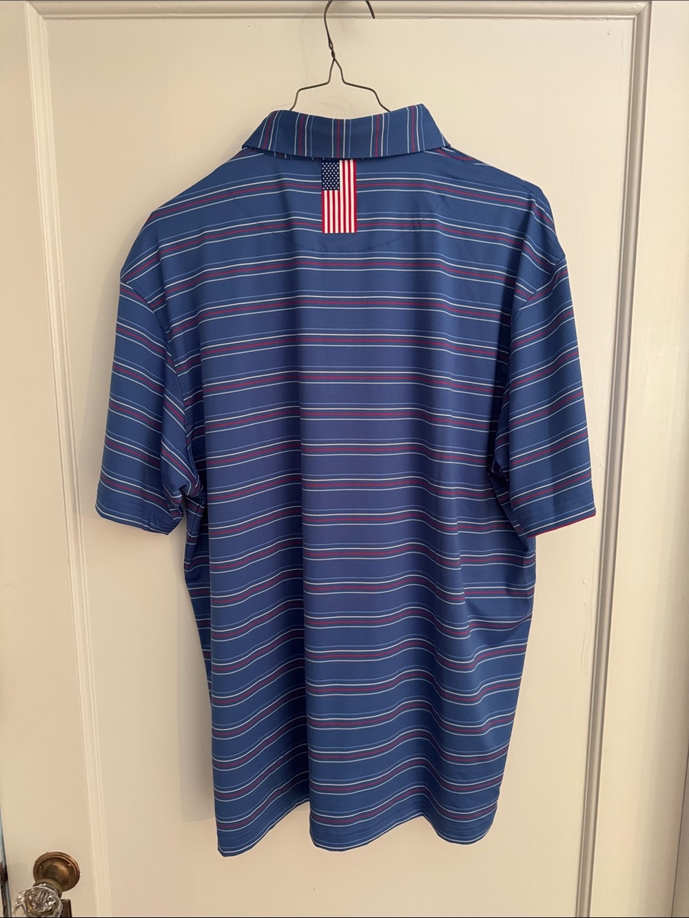 Rhoback Men's Blue Stripe Polo Shirt